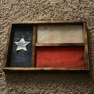 Rustic Wooden Texas Flag Wall Art